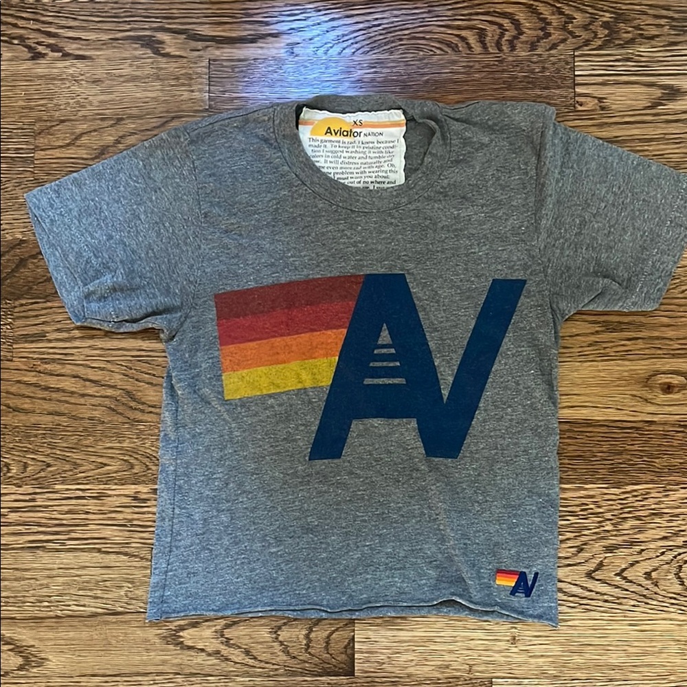 Aviator Nation Women’s Gray Graphic T-Shirt size XS EUC